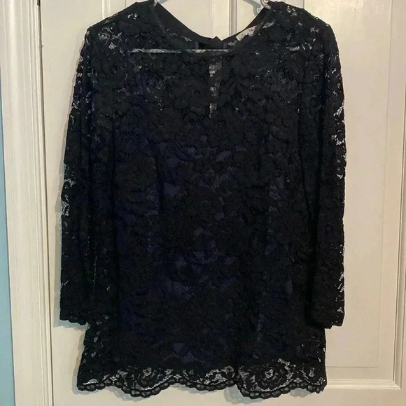 Boden women’s lace top- 3/4 sleeve - zip/tie closure - size 8 - great condition - Picture 1 of 10